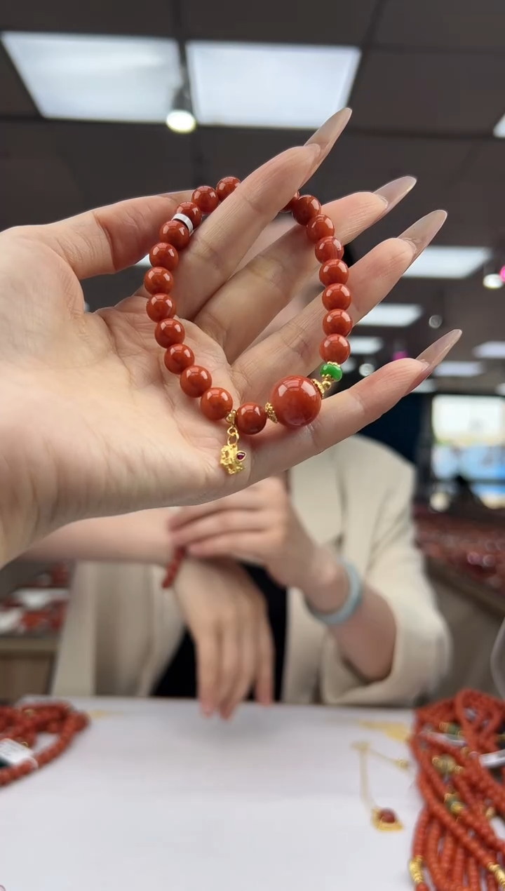 未镶嵌珠串南红玛瑙10.25-8mm（多样式）25090010199