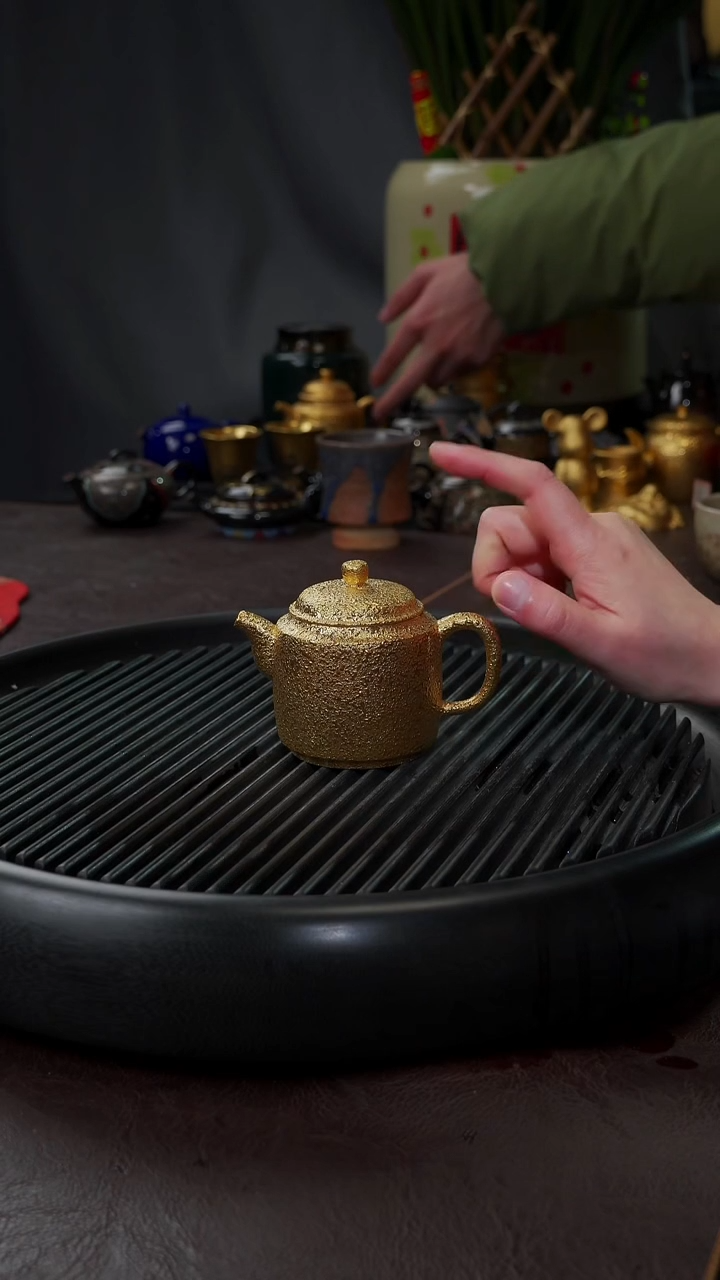 【闪购商品】杯【宜景窑鎏金】矮极直金壶