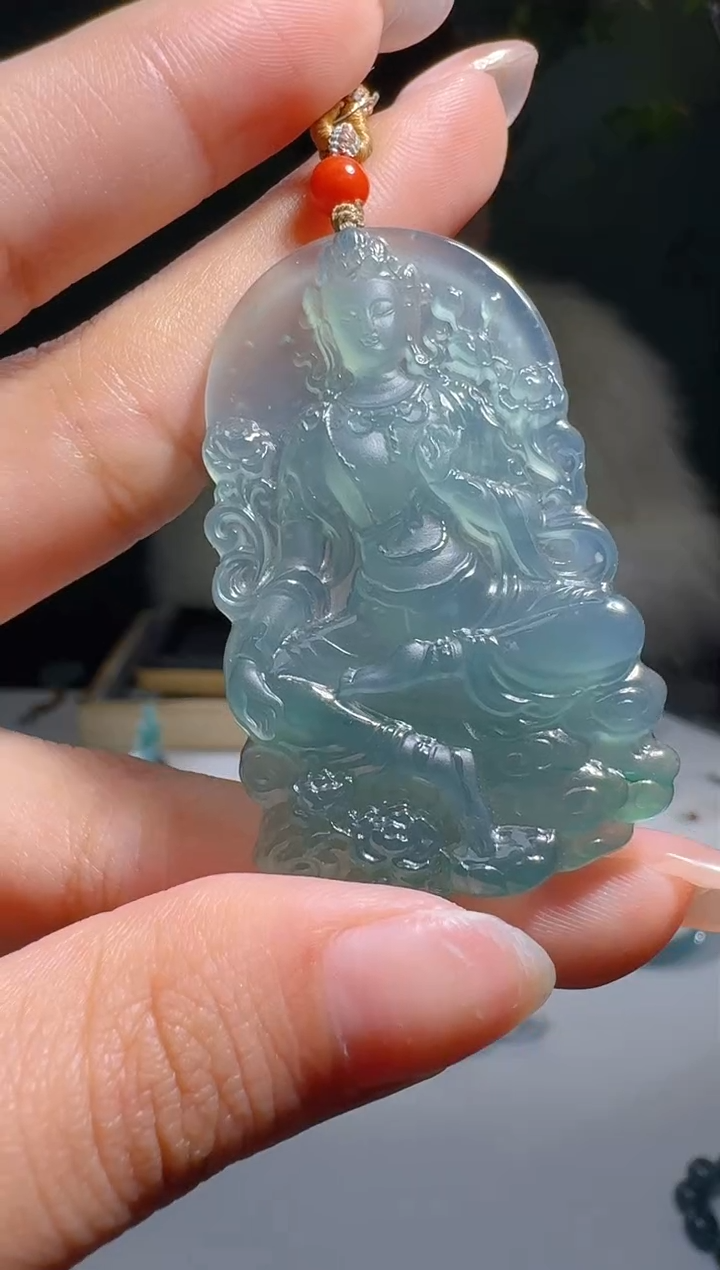 【闪购商品】翡翠颈饰未镶嵌天然A货翡翠度母