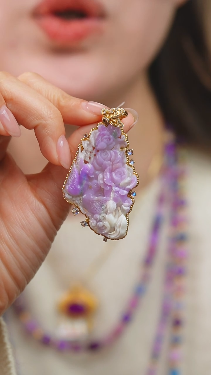 苏纪石（舒俱来）18K金镶嵌吊坠(不含链)2