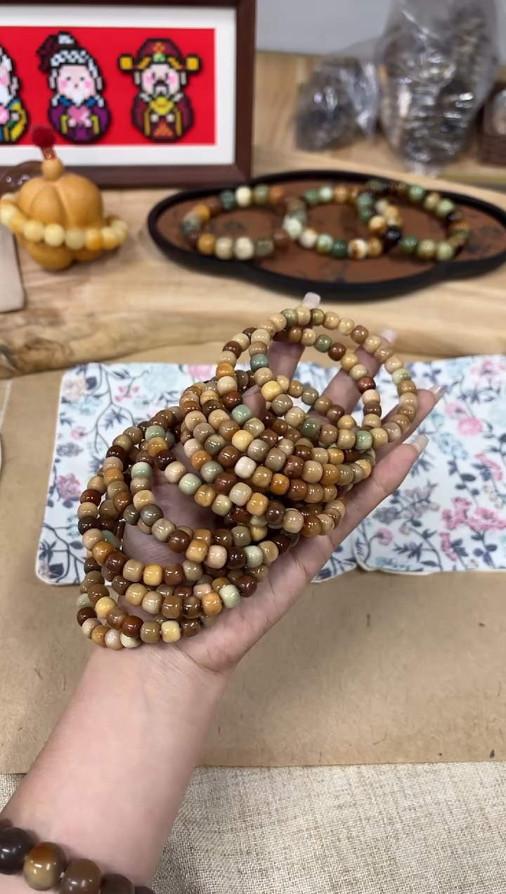 手串菩提根/象牙果8mm龙脊工厂穿瑕疵版本（513）