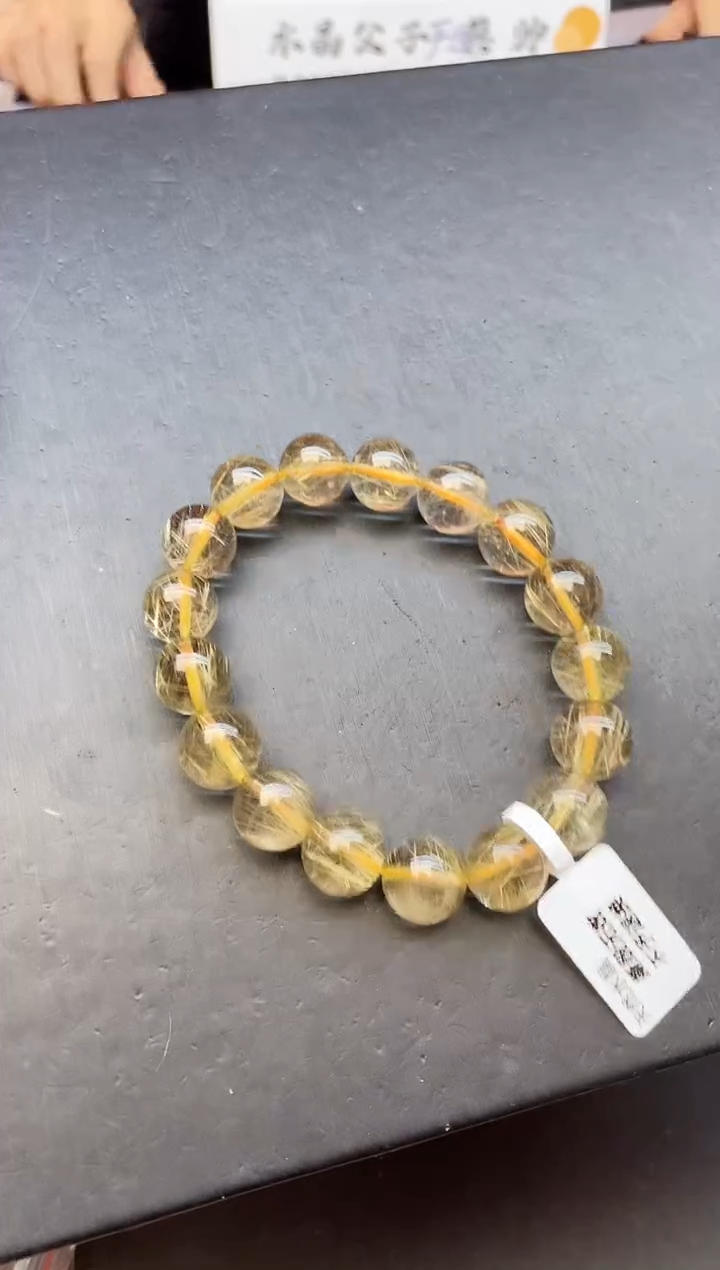 【闪购商品】水晶手串未镶嵌66 金发 12mm