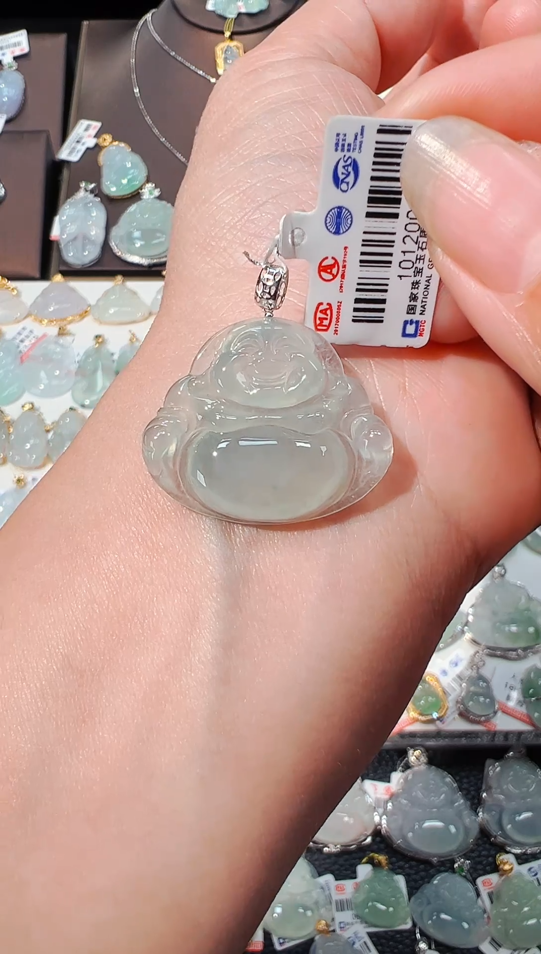 【闪购商品】翡翠吊坠(不含链)18K金镶嵌佛公吊坠811