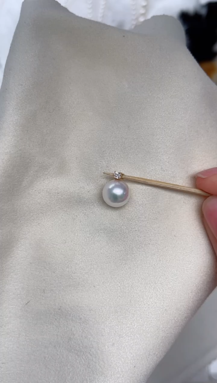 【闪购商品】海水珍珠吊坠(不含链)18K金镶嵌8.5-9mm吊坠