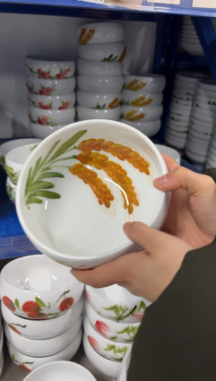 景德镇高温陶瓷食品级手绘釉中彩餐具-大窝窝碗