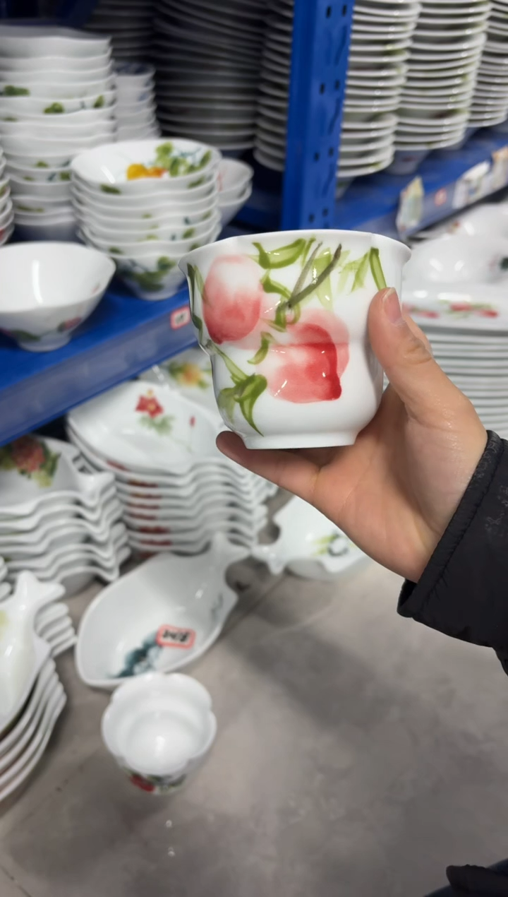 景德镇高温陶瓷食品级手绘釉中彩-花口葫芦杯