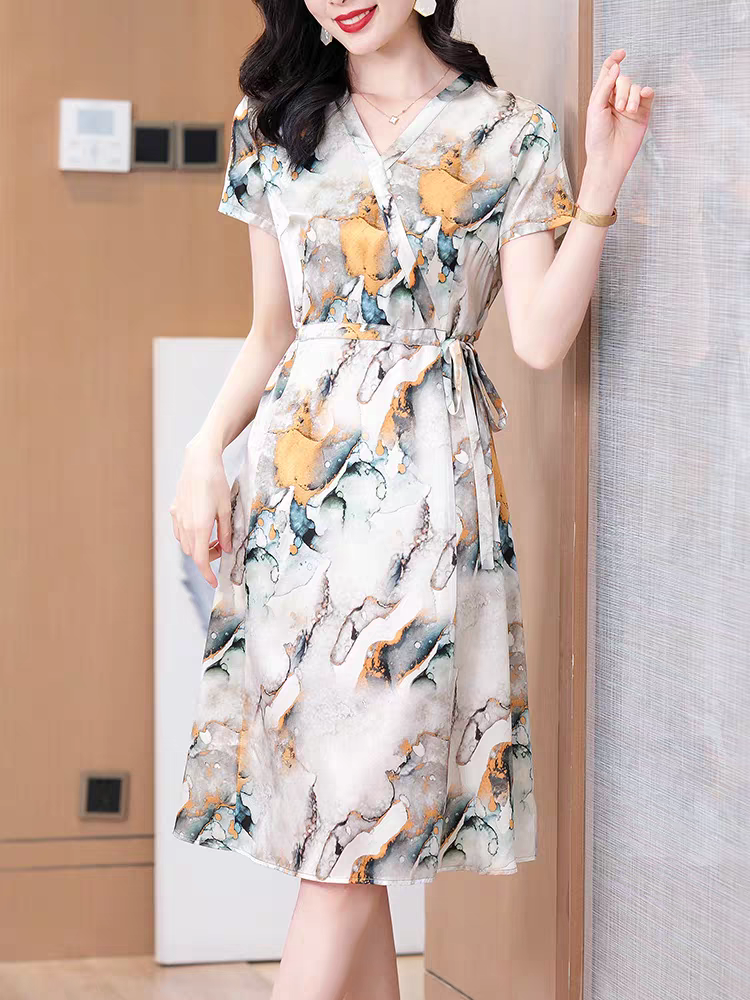 【1401-1500】秋容高端时尚修身气质复古连衣裙