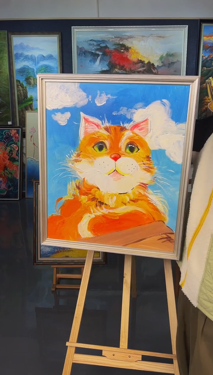 【闪购商品】油画27号 50*60 猫-手绘油画