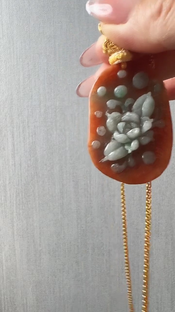 颈饰未镶嵌翡翠花开富贵