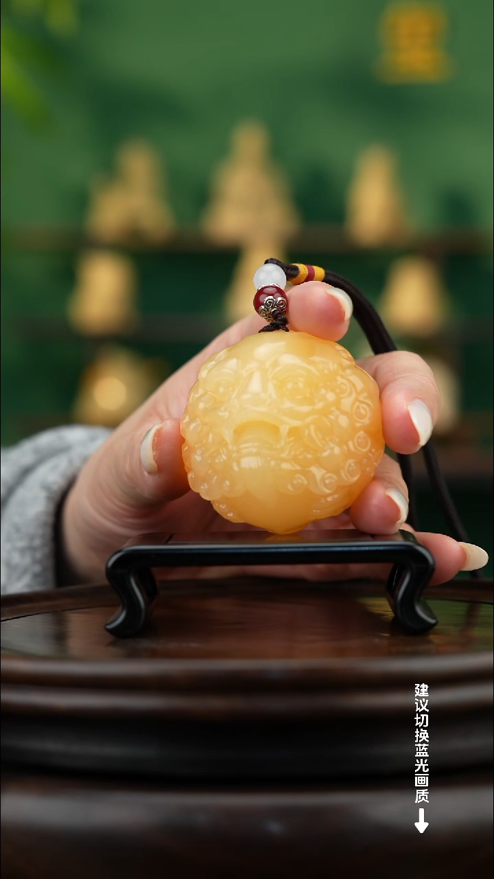 玉【醒狮貔貅】天然玉石手把件