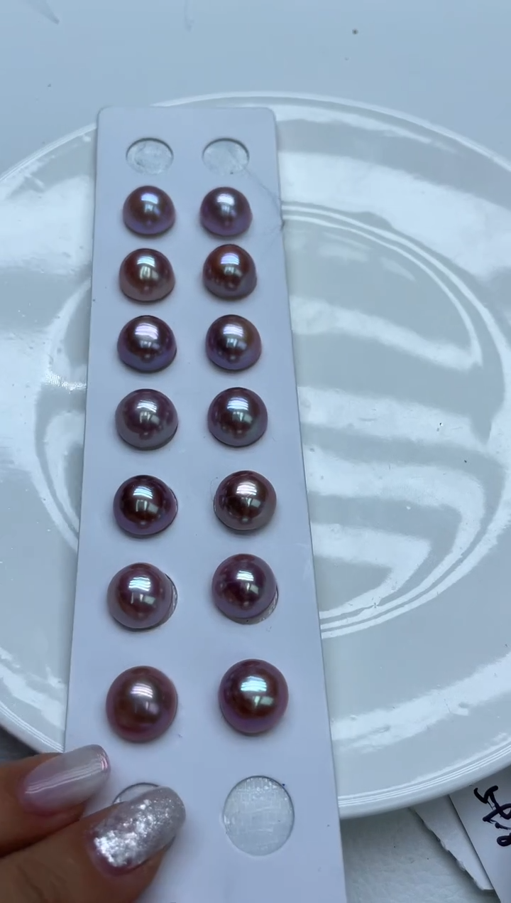 未镶嵌单珠拼合珍珠（马贝珠）13mm粉泡泡(多样性发一）
