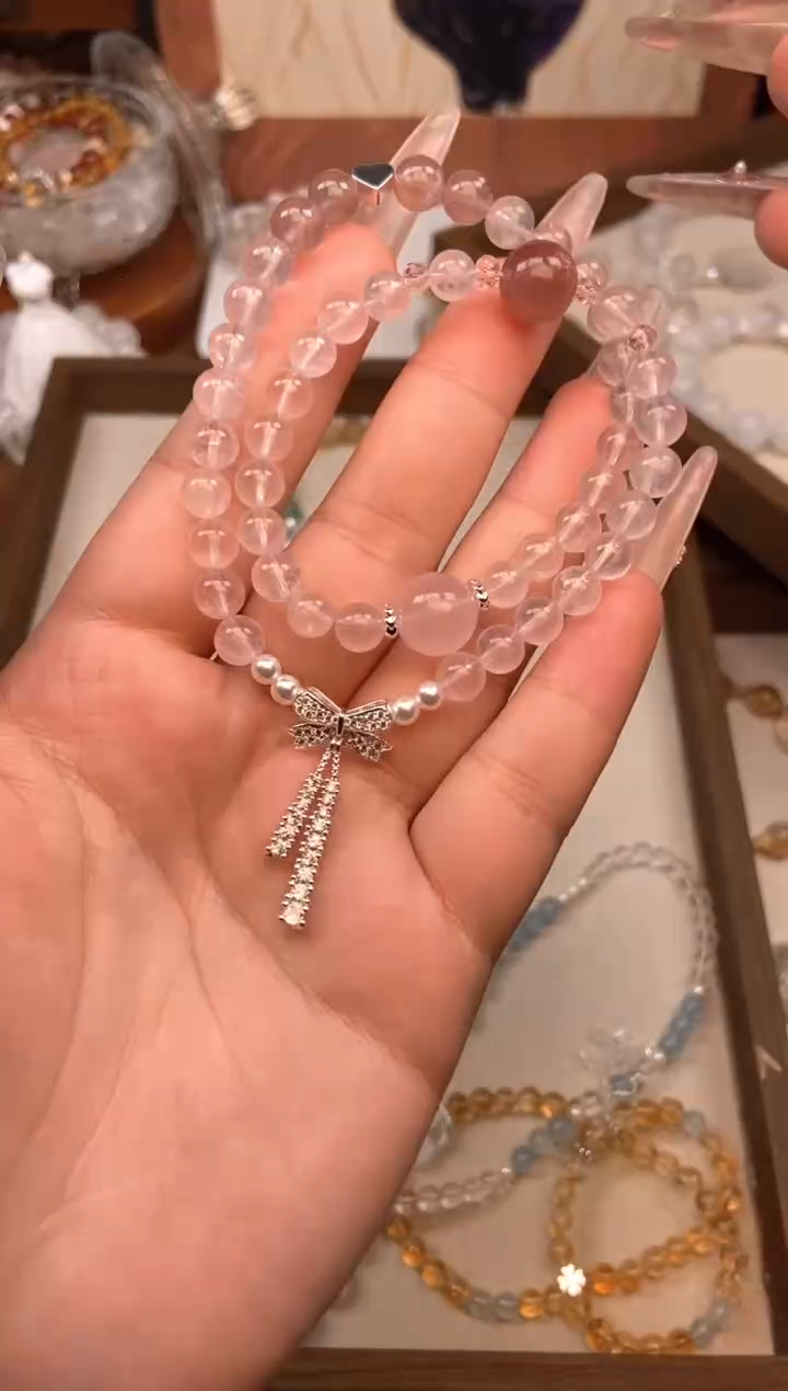 【闪购商品】水晶手链未镶嵌粉水晶