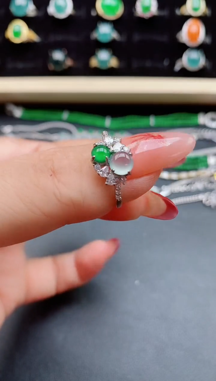 【闪购商品】翡翠戒指银S925镶嵌580550