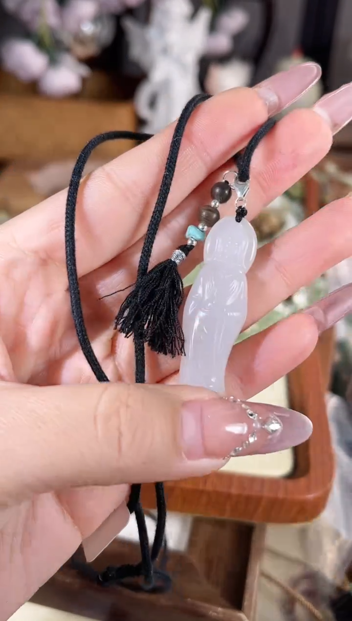 项链银S925镶嵌和田玉多样性发其一孤品默认微瑕