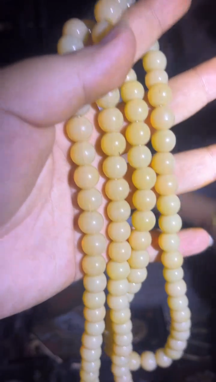和田玉未镶嵌颈饰和田玉108颗长串 一件