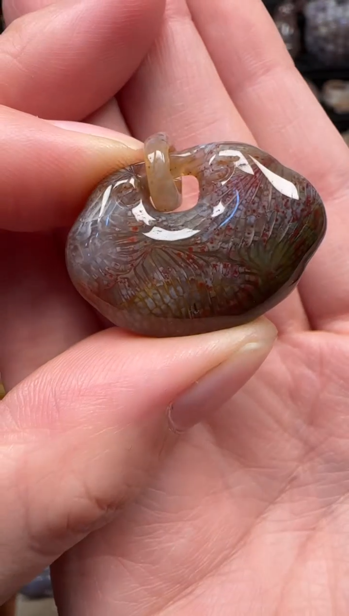 颈饰未镶嵌硅化珊瑚（珊瑚玉）694