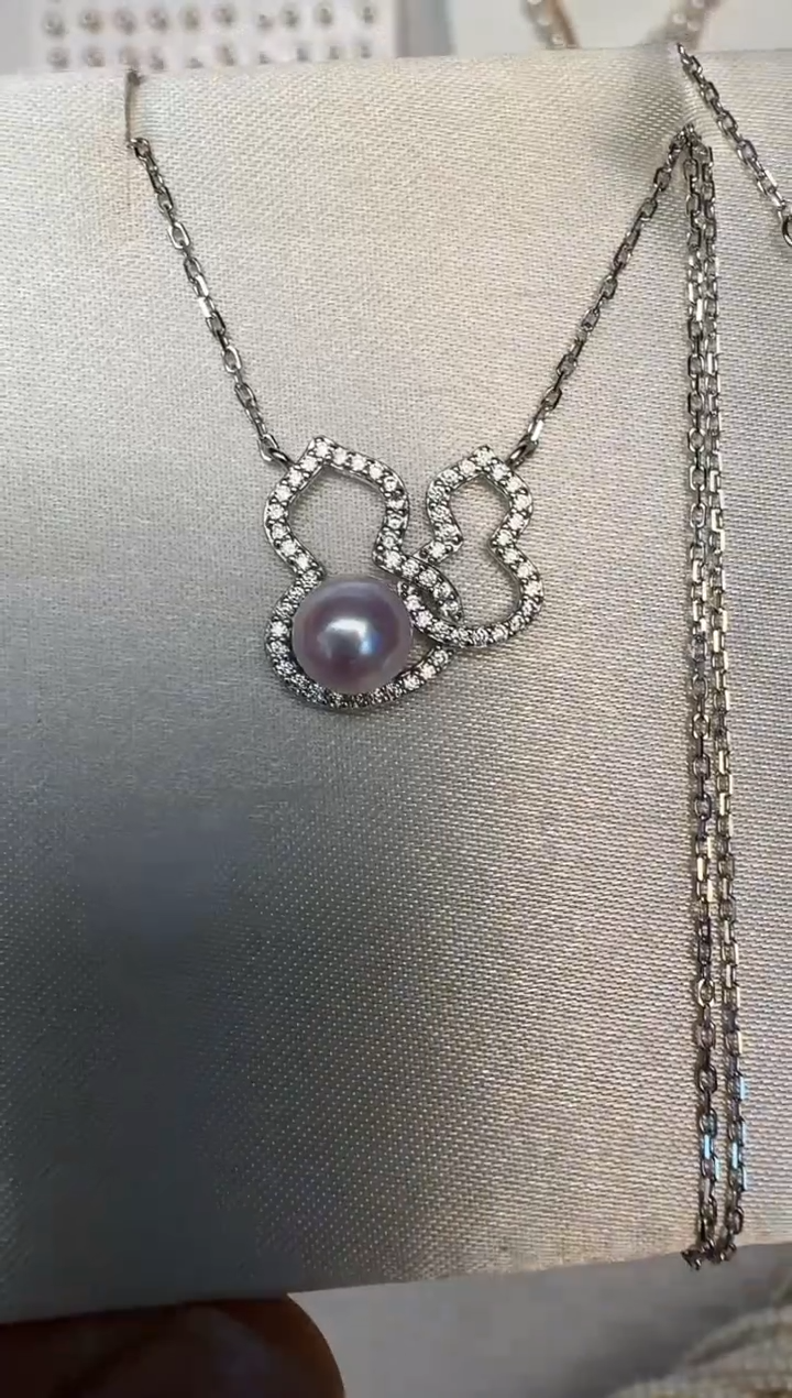 海水珍珠银S925镶嵌颈饰套链