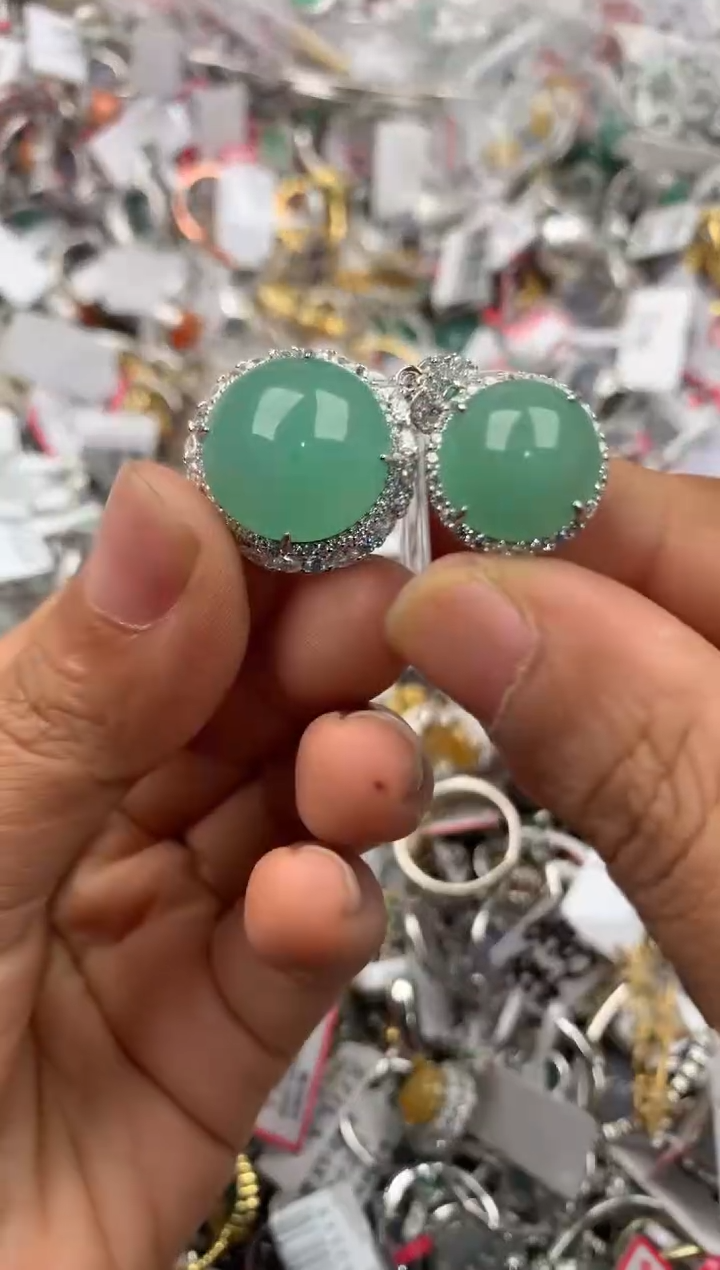 银S925镶嵌戒指翡翠2222-----2