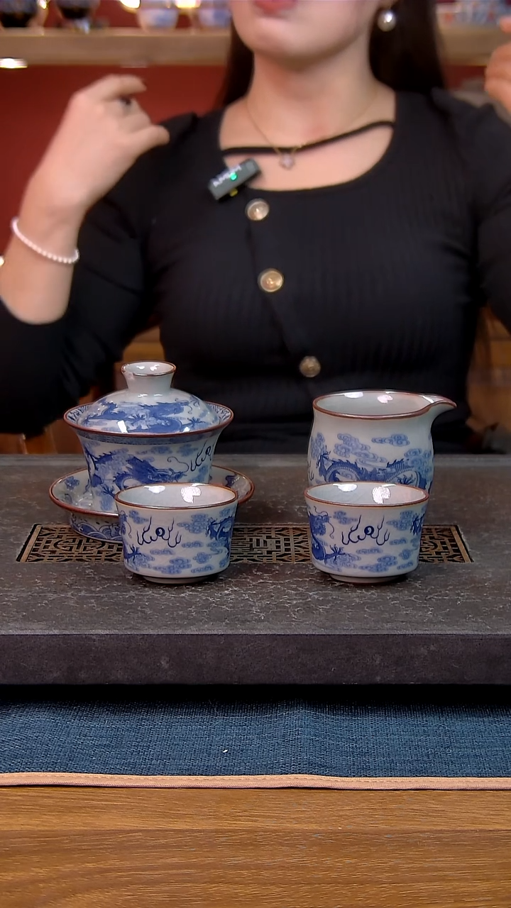 简装家用款4件套 老陶泥开片纹陶瓷茶具