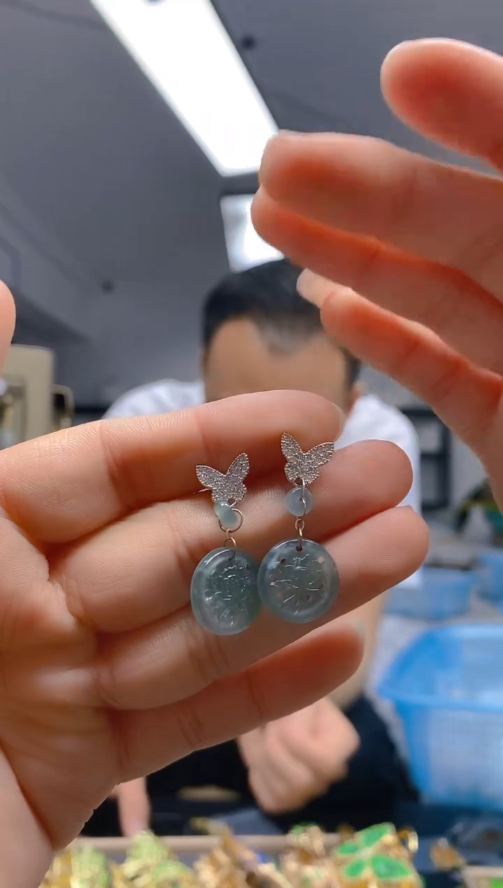 【闪购商品】翡翠耳饰合金350翡翠耳钉