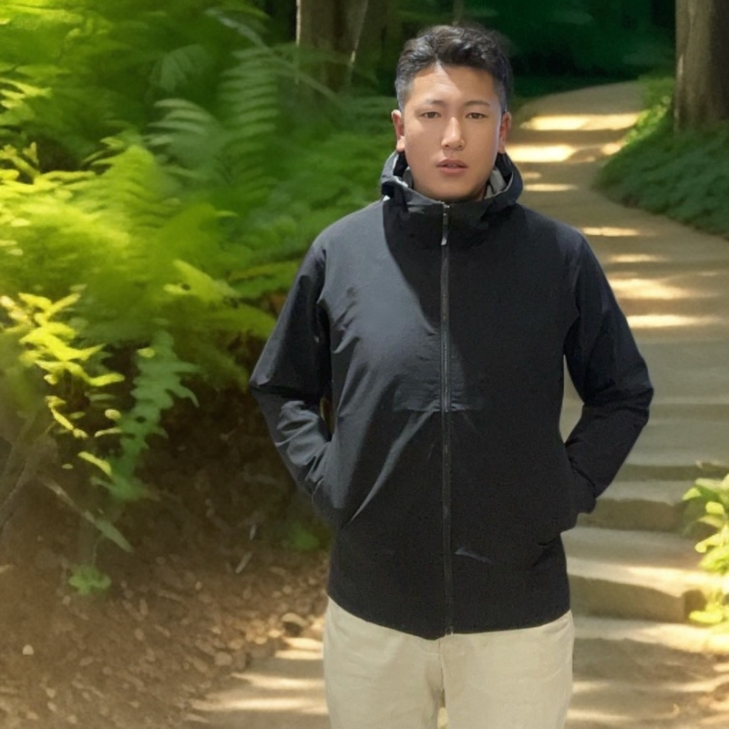 欧美风薄款运动防风连帽休闲弹力夏季防水速干户外男款