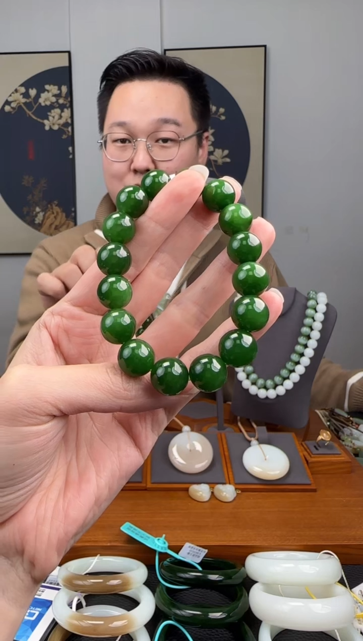 未镶嵌手串和田玉碧玉手串