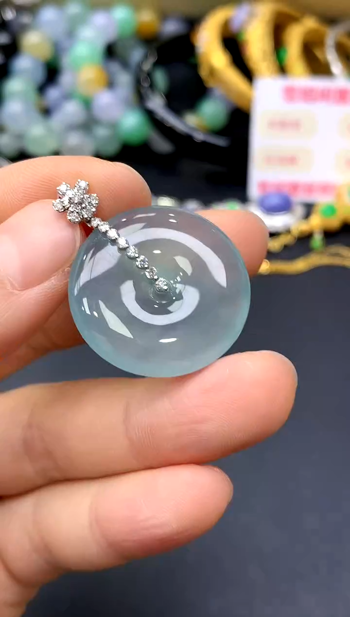 颈饰18K金镶嵌翡翠536-中国好珍宝