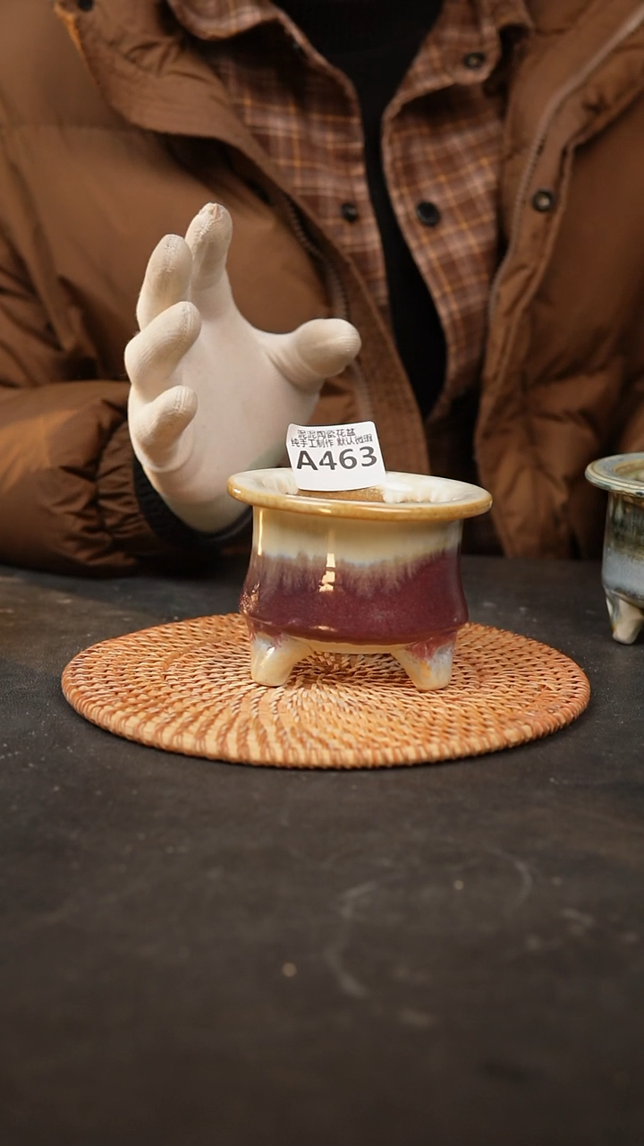 【闪购商品】瓷片463泥泥手工花盆