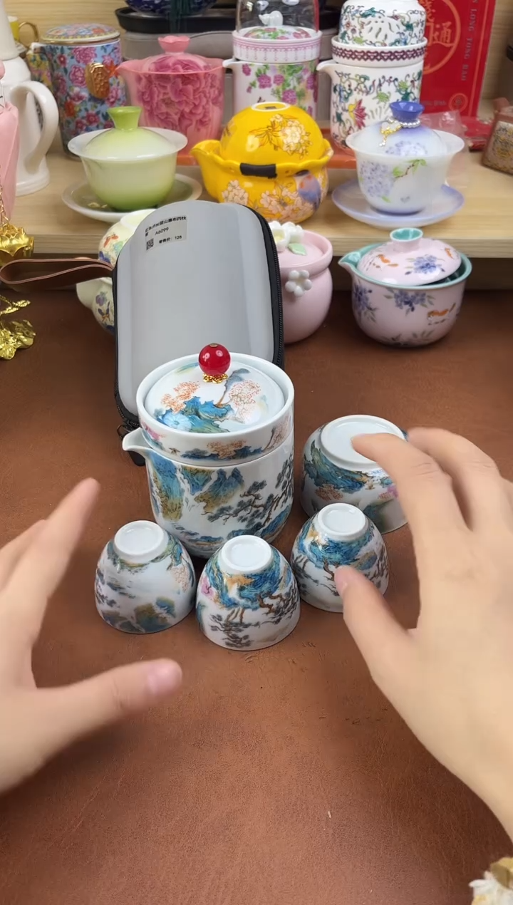 陶陶瓷茶具摆件旅行套组