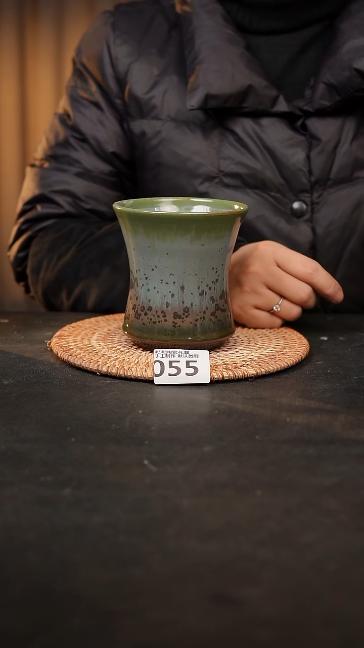 【闪购商品】瓷片055泥泥手工花盆口9高11