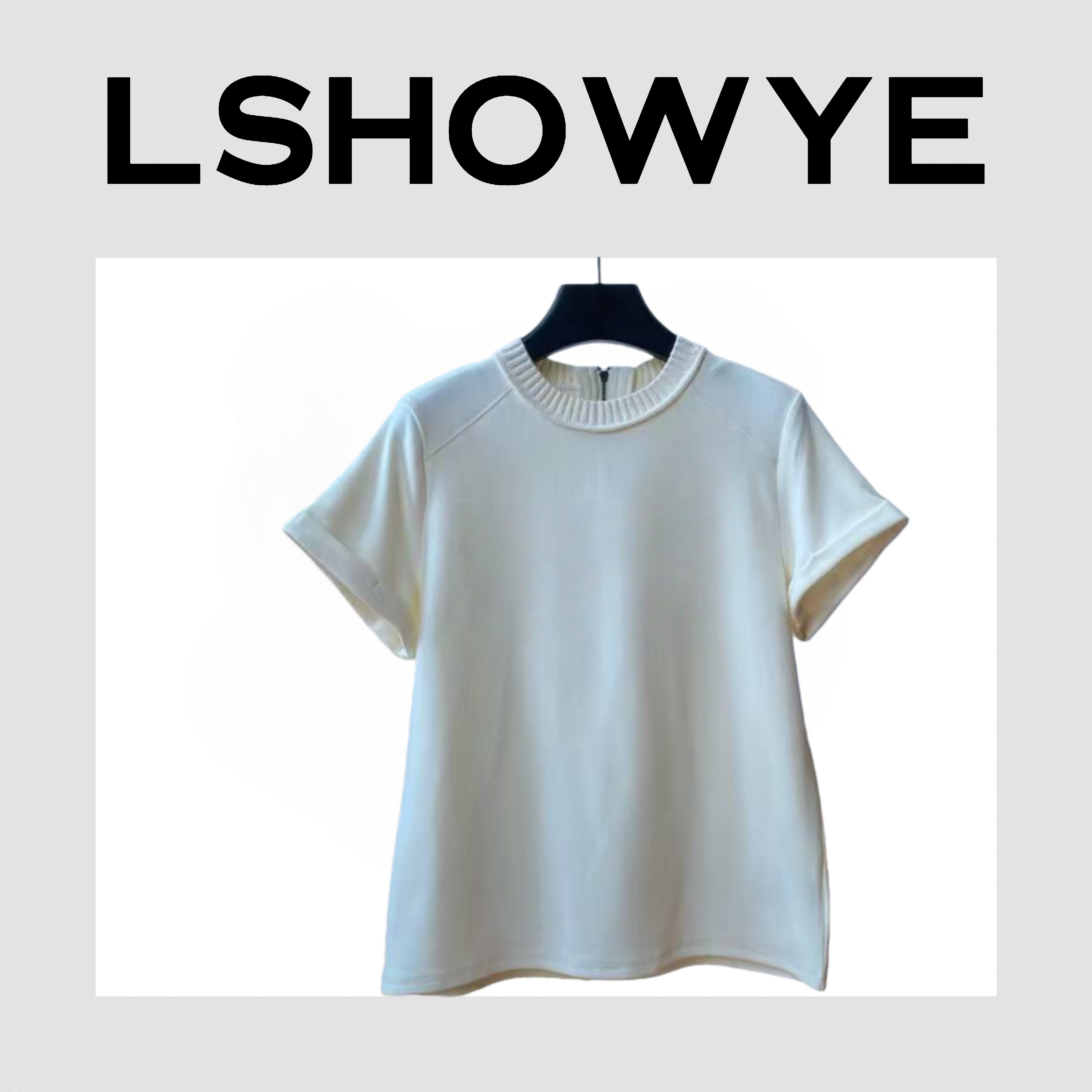 LSHOWYE｜字母拼接圆领磨毛拉链上衣 X4471