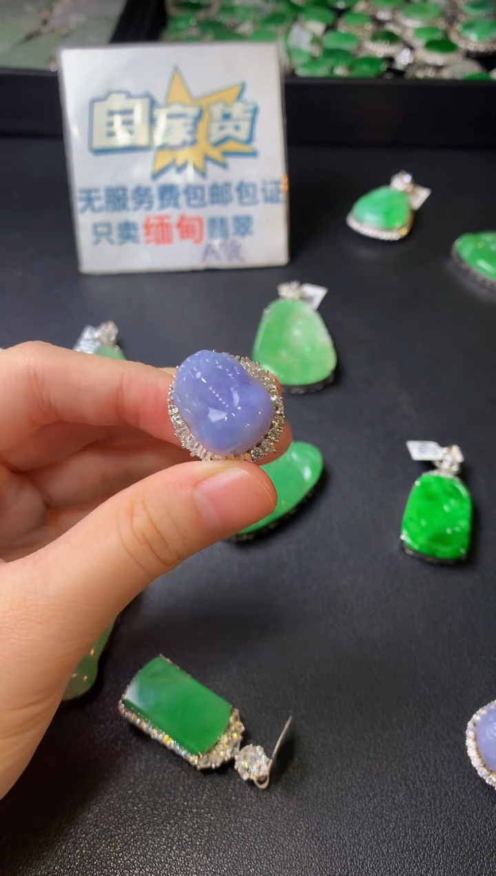 银S925镶嵌戒指翡翠翡翠1