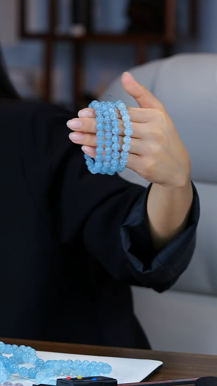 【闪购商品】海蓝宝石手链未镶嵌A007-海蓝宝单圈8mm