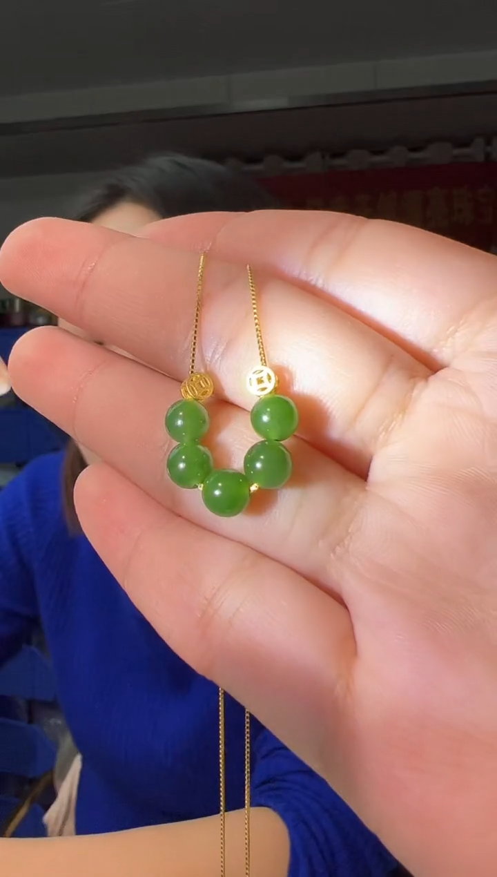 【闪购商品】和田玉吊坠(赠链)银S925镶嵌碧玉项链