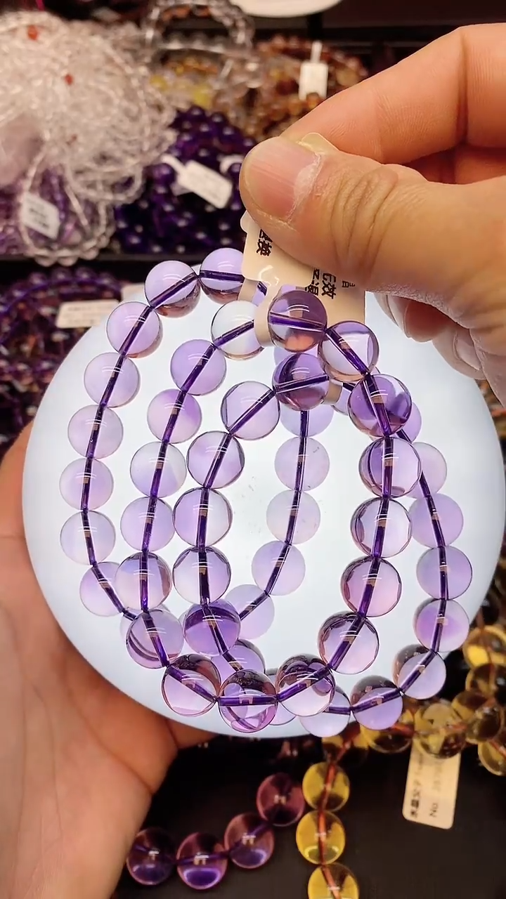 【闪购商品】水晶手链未镶嵌a21 紫水晶12mm+ 多样性发其一