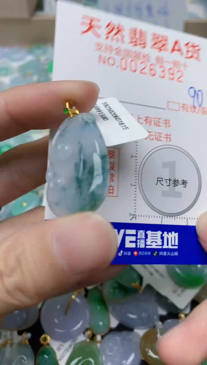 【闪购商品】翡翠颈饰18K金镶嵌90天然翡翠A货  