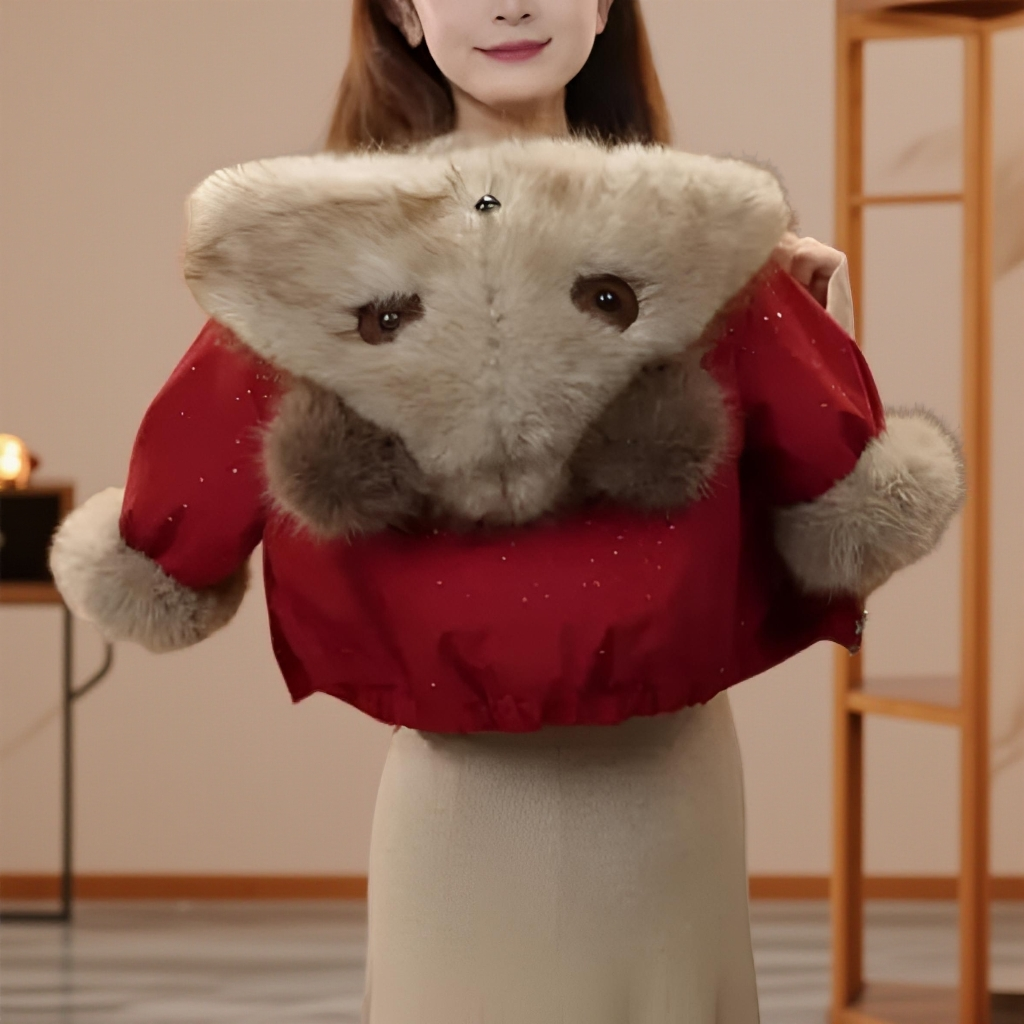 2025新款冬款国风男女童洋气时尚加厚外套潮流加绒儿童儿童毛绒