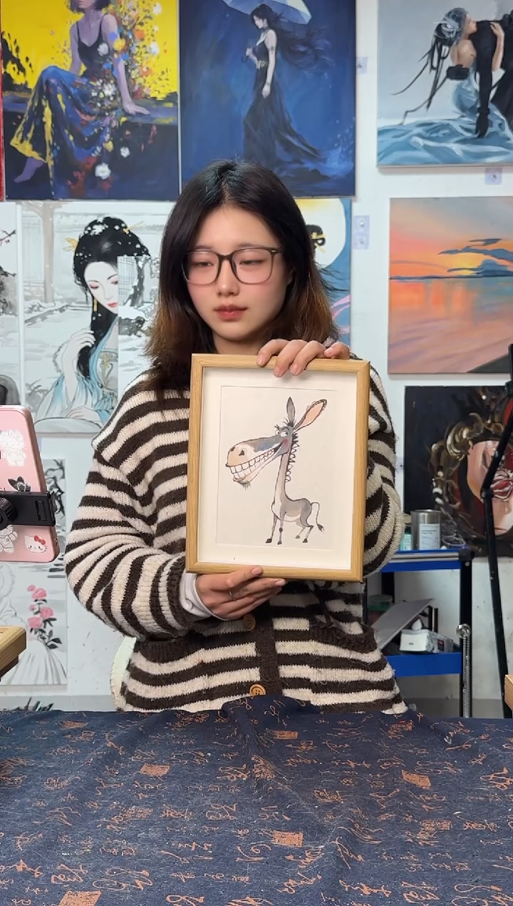 丙烯画斐犟驴丙烯画x