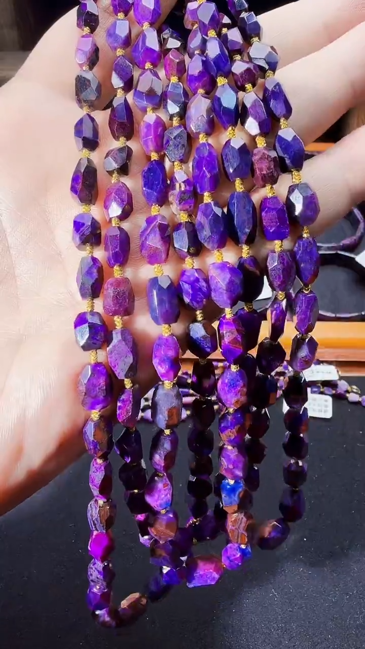 苏纪石（舒俱来）18K金镶嵌南非老矿炫彩项链@多样性发其一