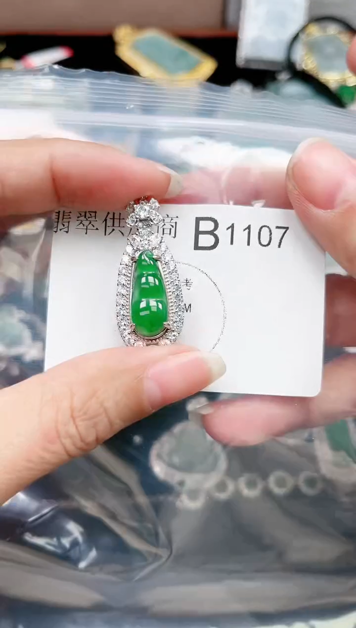 【闪购商品】翡翠颈饰未镶嵌1107赠皮绳