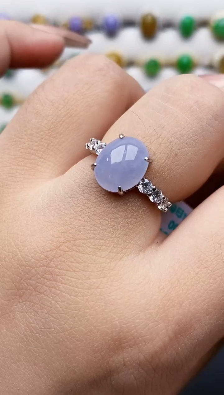 银S925镶嵌戒指翡翠1042