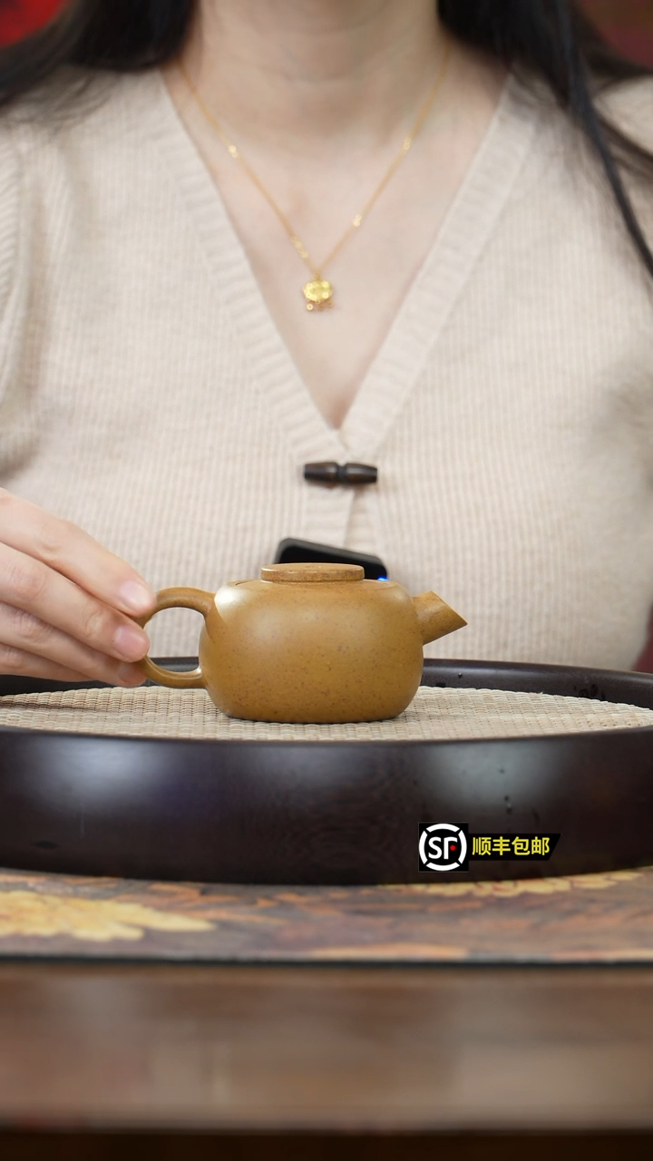 【闪购商品】紫砂茶壶J5182WM黄金段高温烧平盖巨轮
