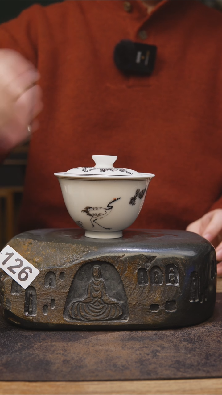 【闪购商品】贡老师手绘瓷盖碗126