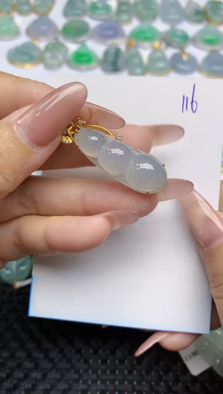 【闪购商品】翡翠颈饰18K金镶嵌天然A货翡翠 116