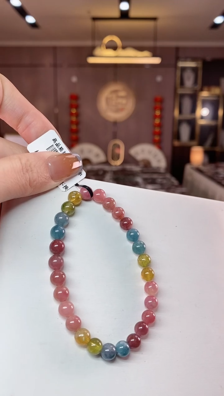 【闪购商品】碧玺单圈手串6mm+未镶嵌一物一证dan