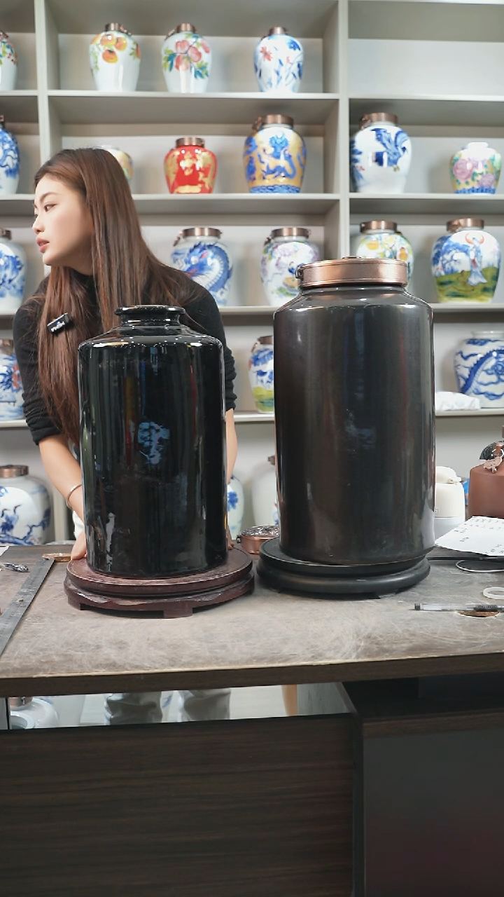 泥塑二十斤直筒款乌金色