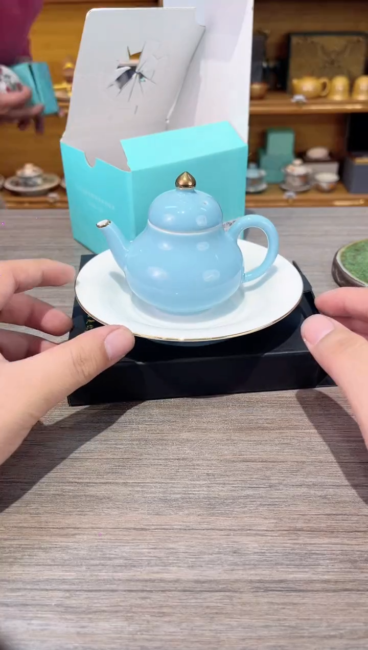 【闪购商品】瓷里蓝壶加壶承茶