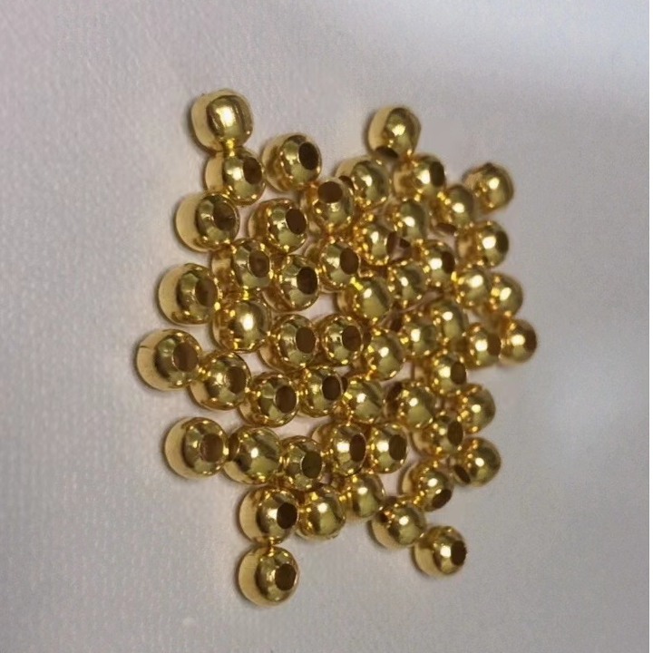 黄铜手链 保色铜金珠DIY手链项链隔珠5mm手工配件