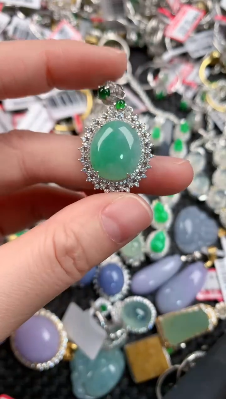 银S925镶嵌戒指翡翠444    4