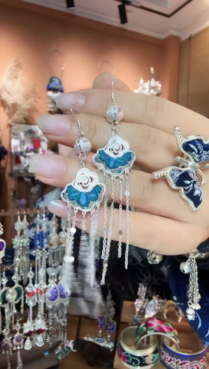 刺绣纯手工民族风耳环